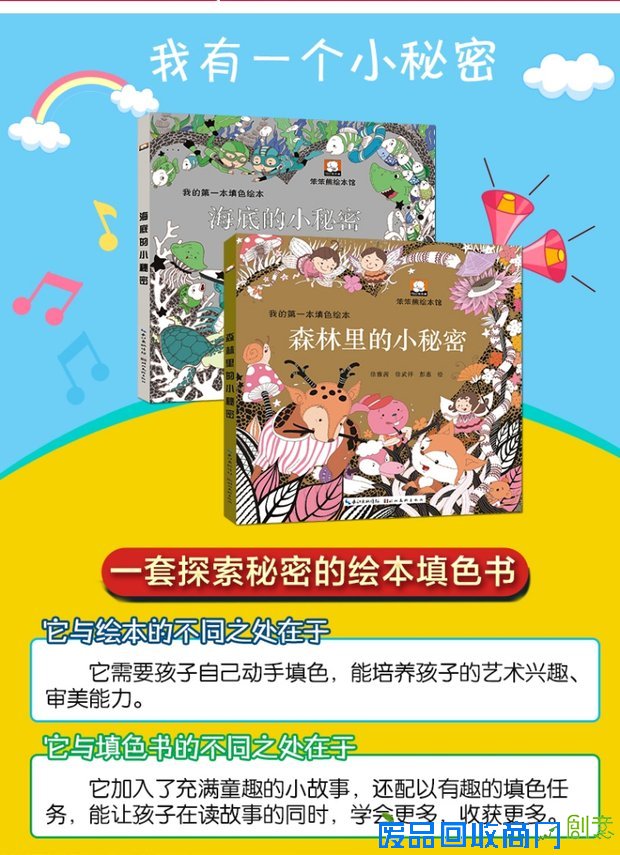 幼儿童绘画书图画册成人涂画涂鸦本填色书宝宝涂色画画本2