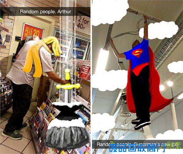 画家为路人涂鸦