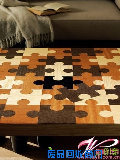 拼图形状的单板装饰