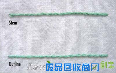 刺绣针法：茎绣和轮廓绣