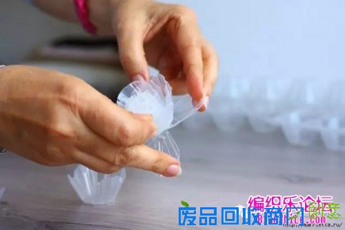 透明塑料蛋托制作的漂亮花束教程