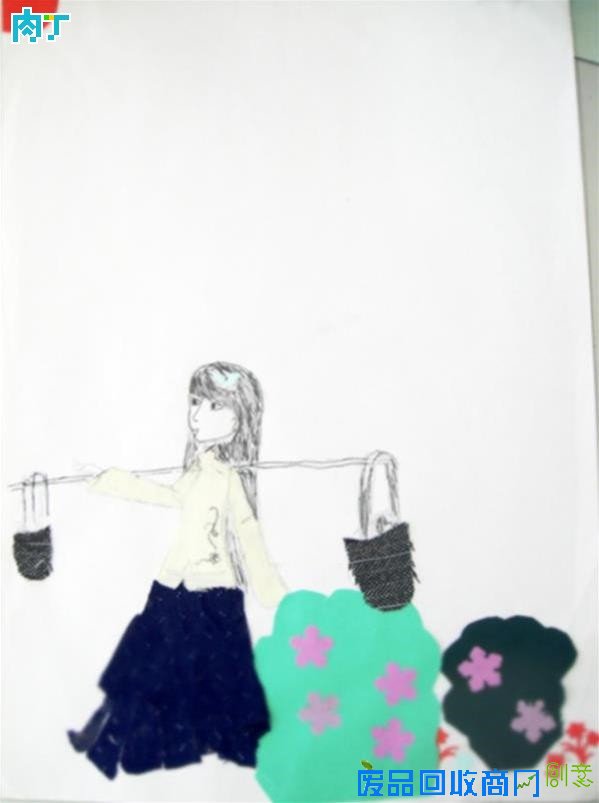 儿童布贴画作品欣赏 布贴画图片大全