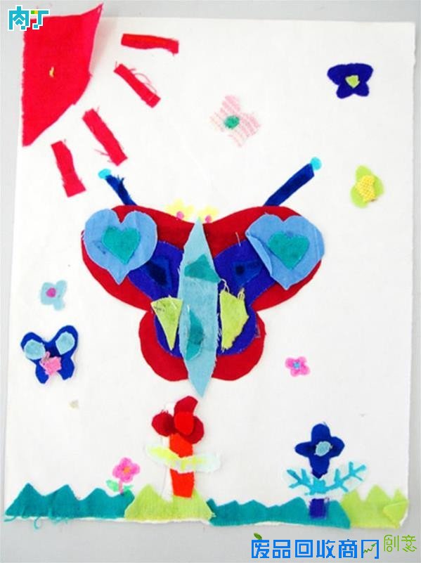 儿童布贴画作品欣赏 布贴画图片大全