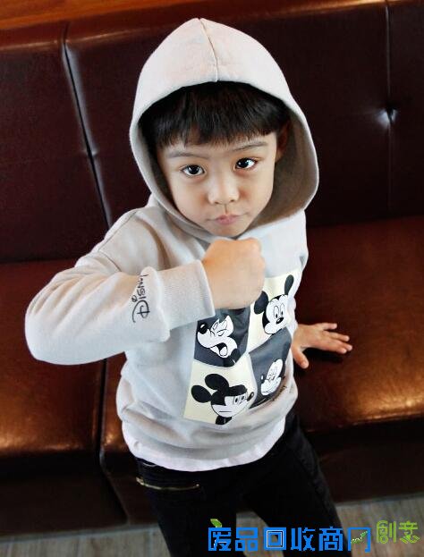 迪士尼卡通涂鸦米奇图案连帽卫衣