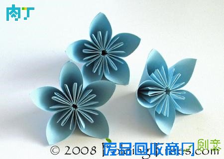 纸樱花怎么折 简单漂亮的折纸樱花图解教程╭★肉丁网