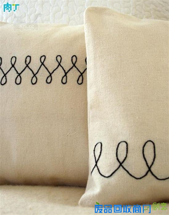 教你制作简单实用的手工DIY刺绣线条靠垫的详细步骤