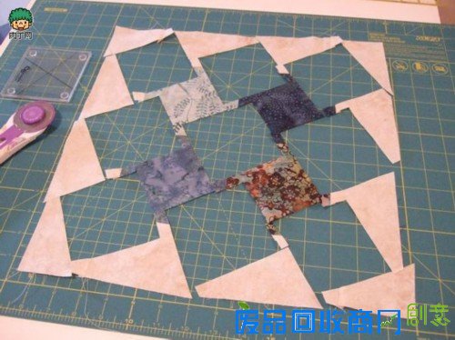 布艺制作拼布坐垫、风车桌垫的做法diy教程