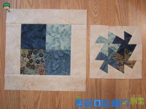 布艺制作拼布坐垫、风车桌垫的做法diy教程