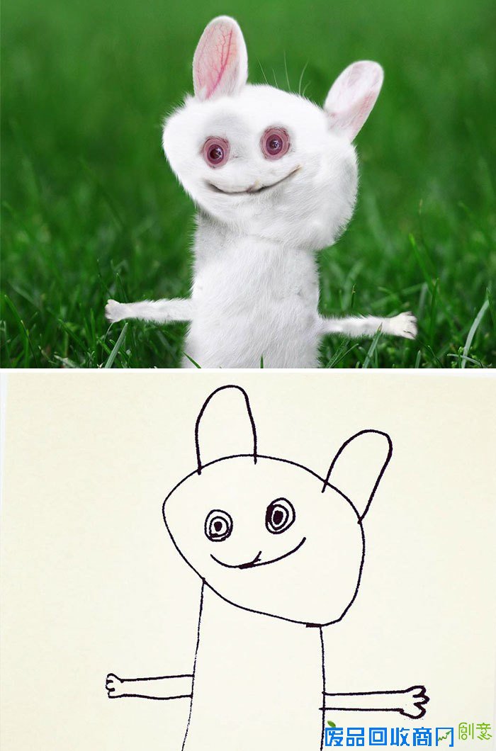 父亲PS神还原儿子绘画作品