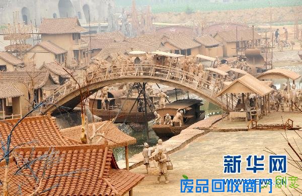 河北打造泥塑实景《清明上河图》(组图)