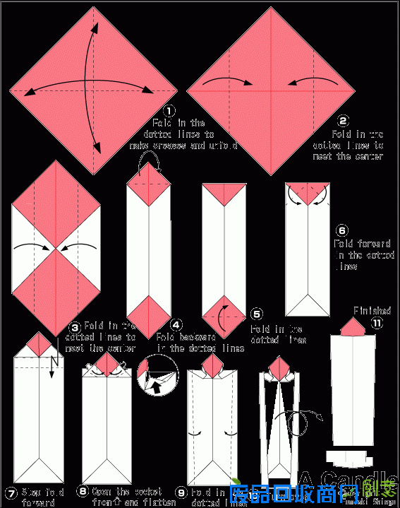 圣诞蜡烛手工diy折纸图解教程手把手教你制作折纸蜡烛的折纸图谱