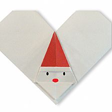 心形圣诞老人手工diy折纸图解教程