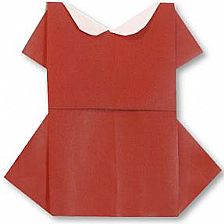 古典连衣裙的手工简单折纸图解教程