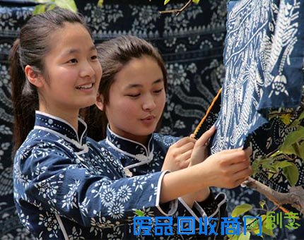 南通特产:蓝印花布