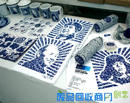 南通特产:蓝印花布