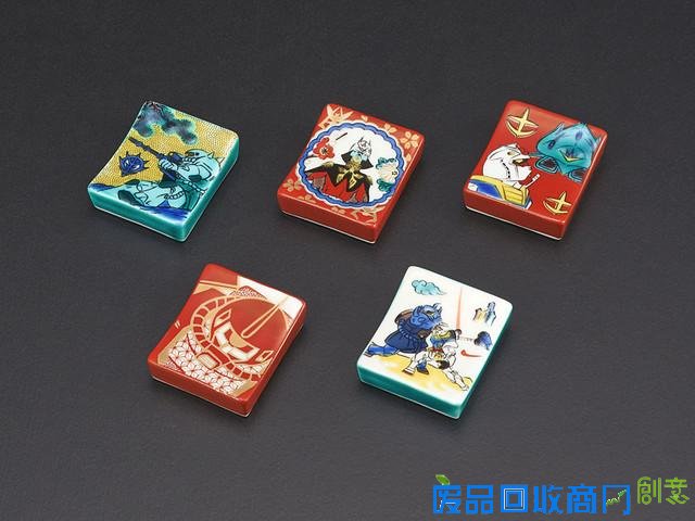 高达发售日本传统工艺品九谷烧精美瓷器