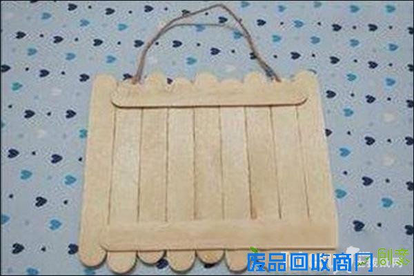 废物利用diy 雪糕棒 创意手工制作 简易相框图解