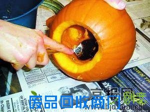 万圣节南瓜灯制作:纸南瓜 DIY(图)