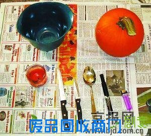 万圣节南瓜灯制作:纸南瓜 DIY(图)