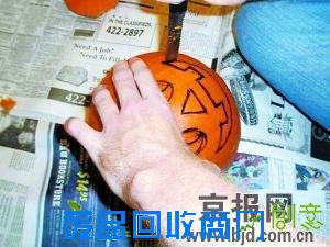万圣节南瓜灯制作:纸南瓜 DIY(图)