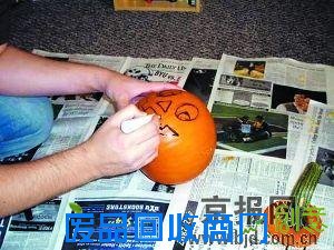 万圣节南瓜灯制作:纸南瓜 DIY(图)