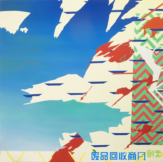 毕蓉蓉，小说景观－波浪，布面油画，190×190cm，2016