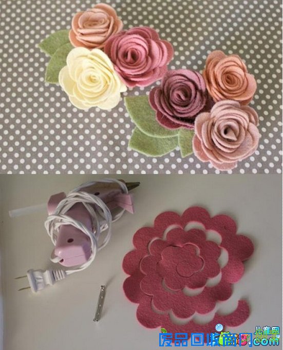 小学生废物利用手工制作大全-布艺花