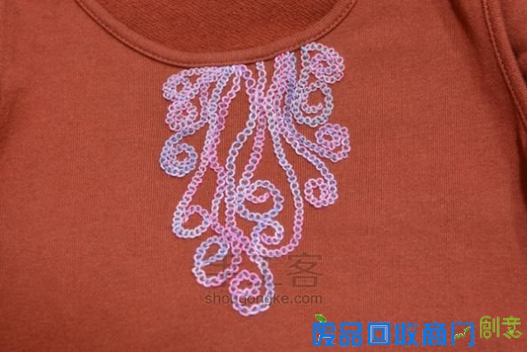 刺绣教程| 螺纹回针绣 第8步