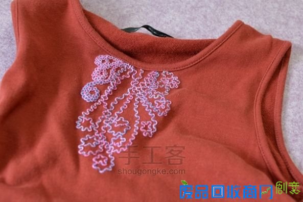 刺绣教程| 螺纹回针绣 第6步