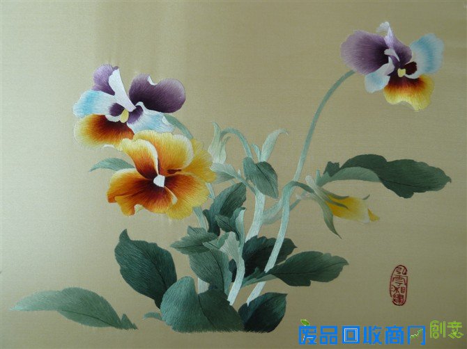 文章 湘绣花卉基本针法刺绣