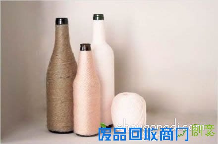 玻璃瓶废物利用DIY花瓶 玻璃瓶改造花瓶的方法 -  