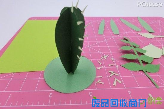 给家里添一抹常绿 巧手自制纸艺盆栽