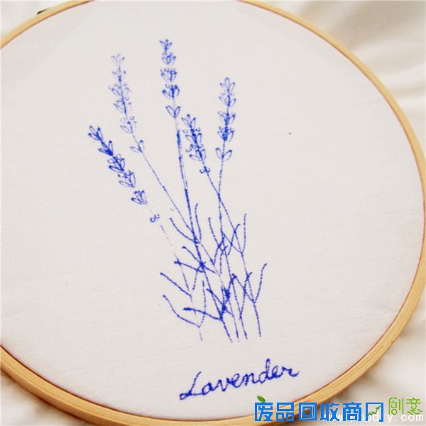 一款小清新文艺的薰衣草刺绣教程图解