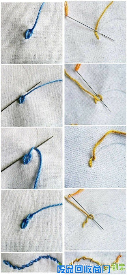 简单树叶和花纹刺绣入门 基础刺绣叶子和花纹 -  