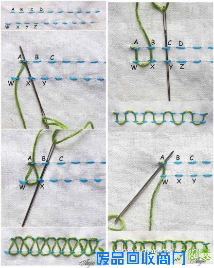 简单树叶和花纹刺绣入门 基础刺绣叶子和花纹 -  