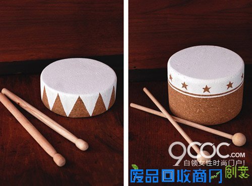 手工小制作 手工diy木质小鼓儿童玩具