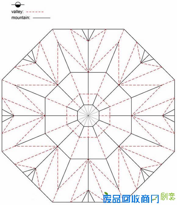 立体八瓣花手工折纸步骤图解