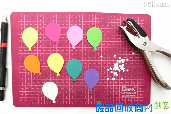 可爱纸艺DIY教程 缤纷气球立体贺卡