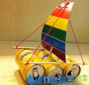 易拉罐手工制作大全：用易拉罐DIY帆船