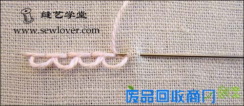 刺绣针法:双回针绣教程