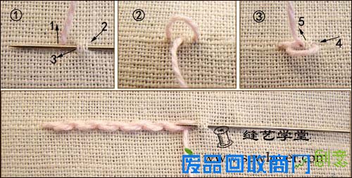 刺绣针法：双回针绣教程