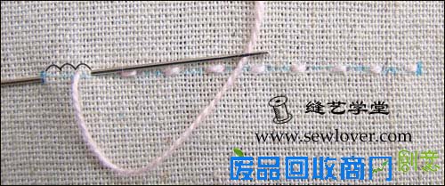 刺绣针法:双回针绣教程