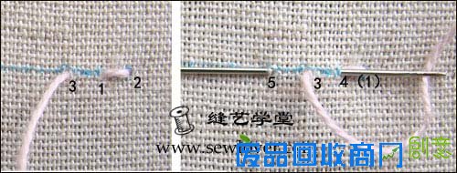 刺绣针法:双回针绣教程
