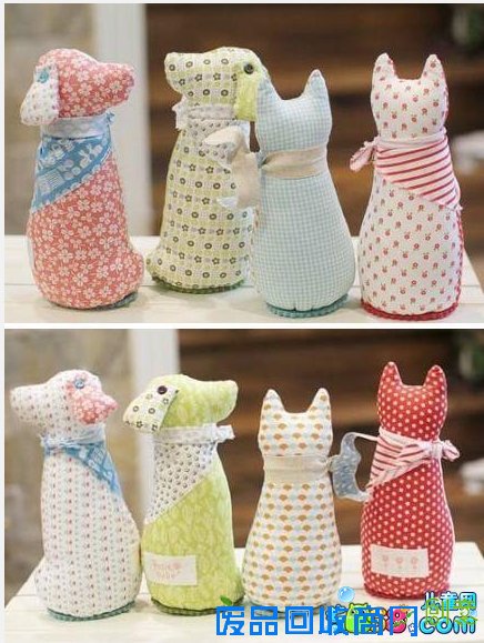 布艺手工制作图解-萌态小动物