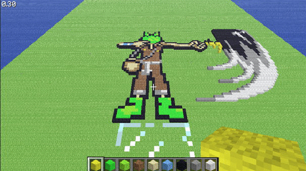 我的世界玩家作品 海贼王人物角色像素动态图