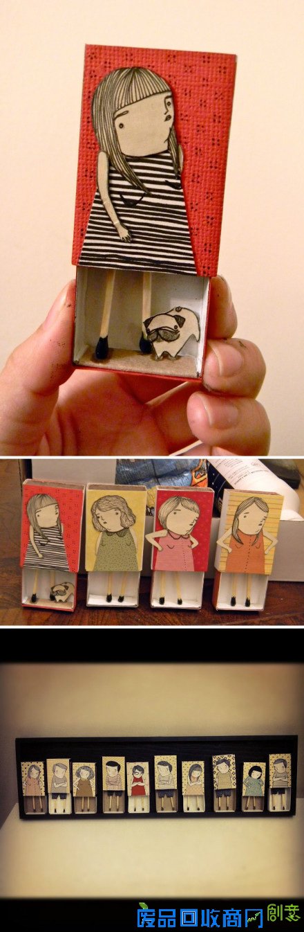 火柴盒涂鸦插画 打造可爱小人偶