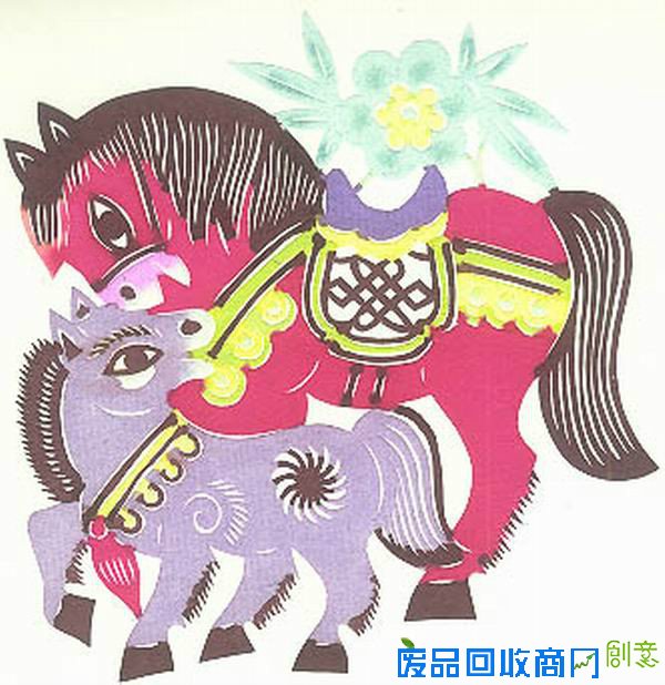 马剪纸图案大全 凤翔泥塑剪纸马