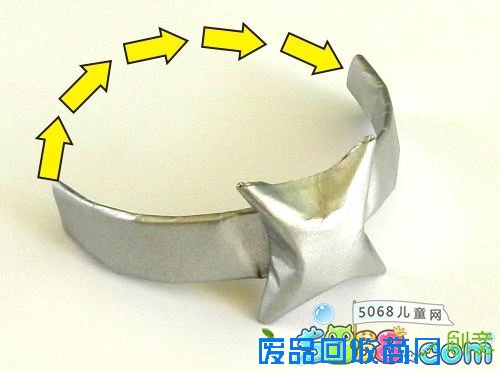 漂亮的星星戒指手工折纸图解图在线学习