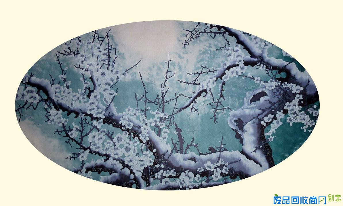 纯手工制作,蔚县剪纸,剪纸挂轴,梅花,凌风傲雪。