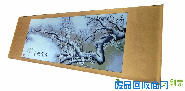 纯手工制作,蔚县剪纸,剪纸挂轴,梅花,凌风傲雪。